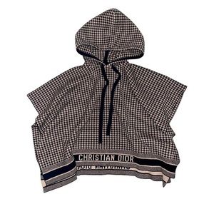 DIOR - Houndstooth Hooded Poncho